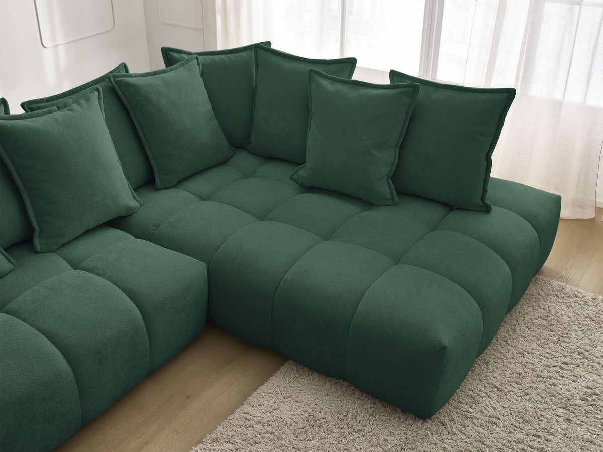 Canapé d'angle L convertible coffre EVEREST tissu texturé