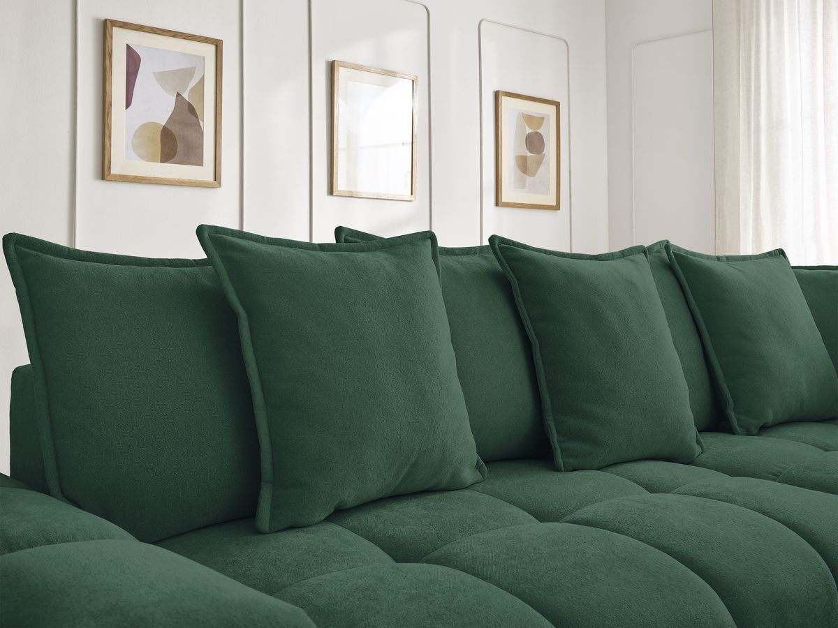 Canapé d'angle L convertible coffre EVEREST tissu texturé