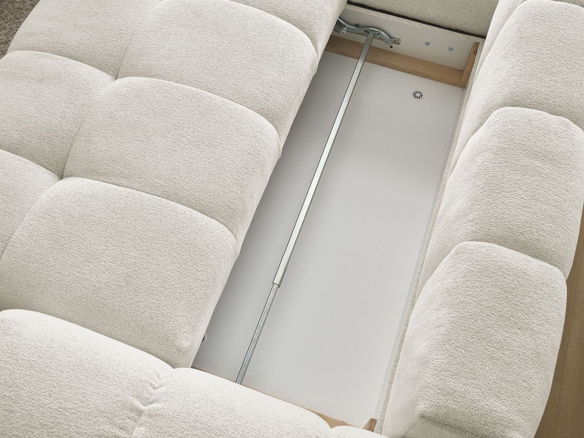 Canapé d'angle L convertible coffre EVEREST tissu chiné