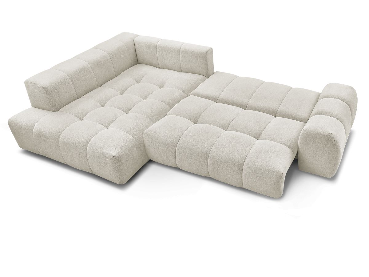Canapé d'angle L convertible coffre EVEREST tissu chiné