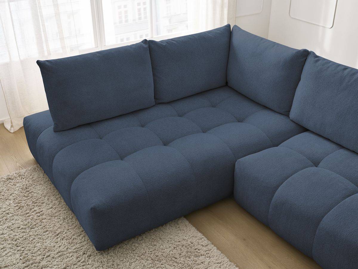 Canapé d'angle L convertible coffre EVEREST tissu chiné