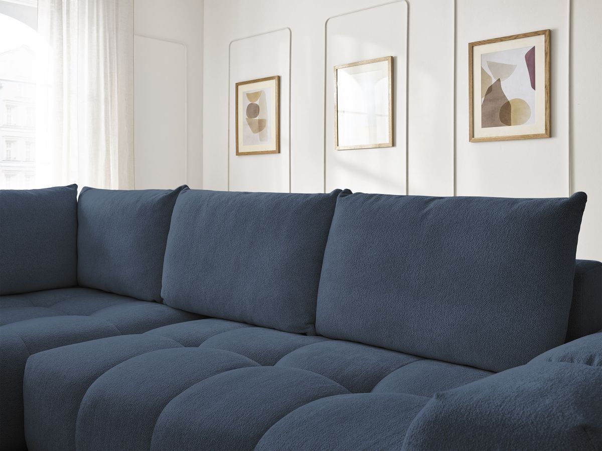 Canapé d'angle L convertible coffre EVEREST tissu chiné