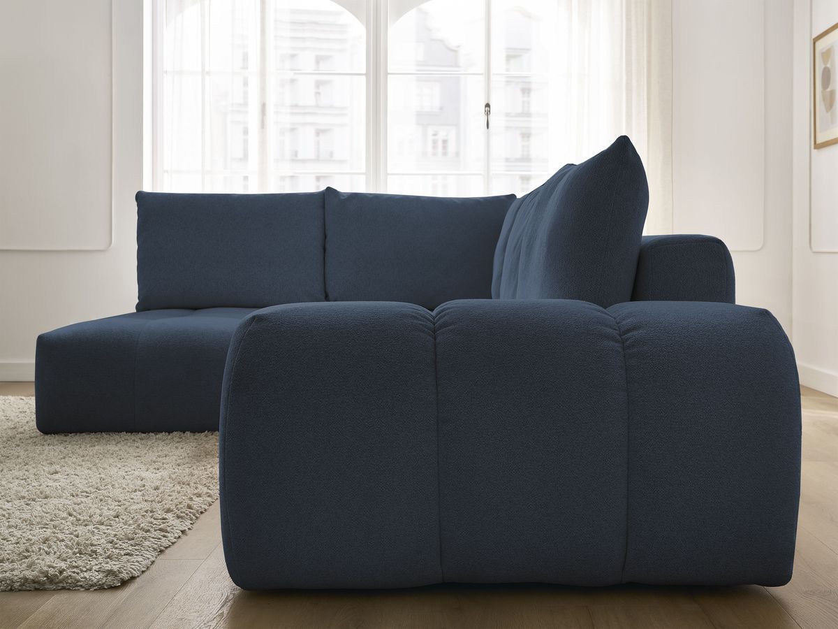 Canapé d'angle L convertible coffre EVEREST tissu chiné