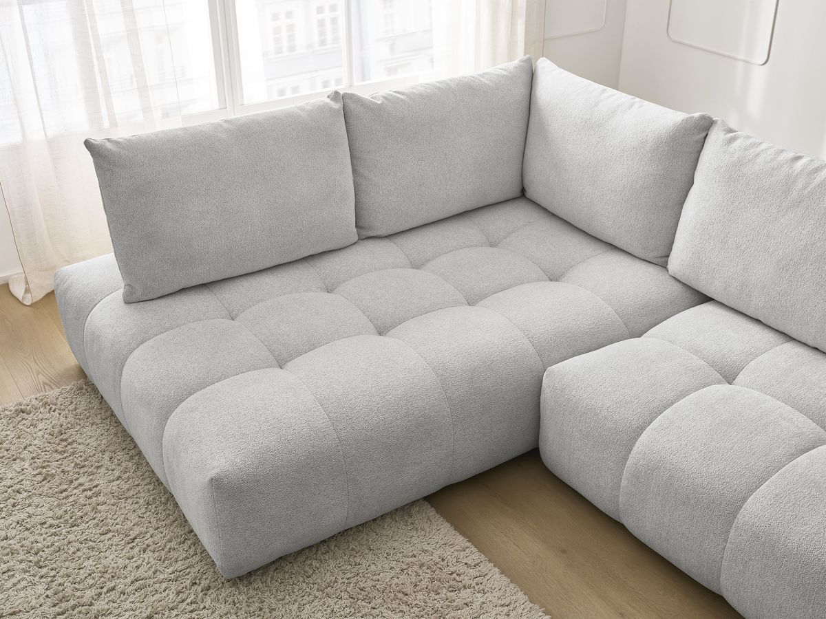 Canapé d'angle L convertible coffre EVEREST tissu chiné