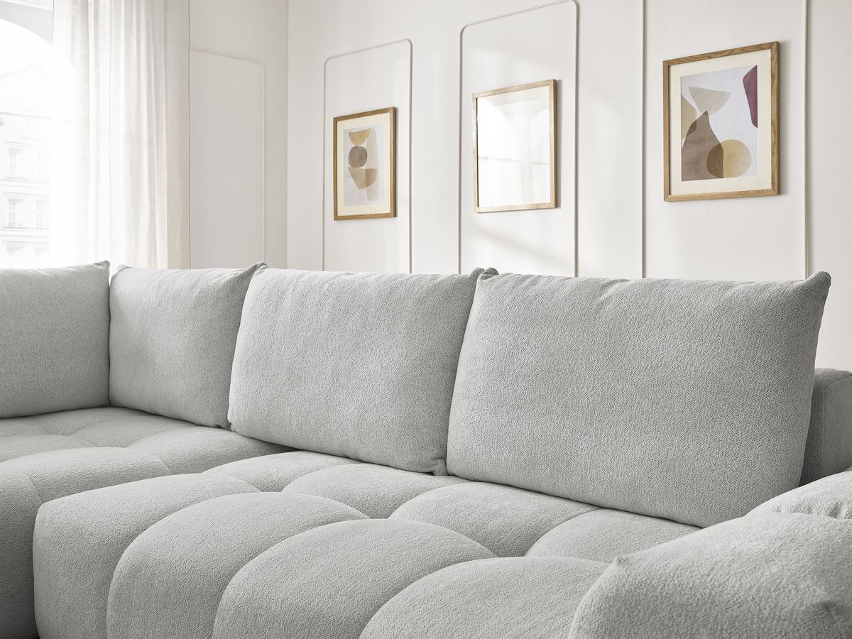 Canapé d'angle L convertible coffre EVEREST tissu chiné