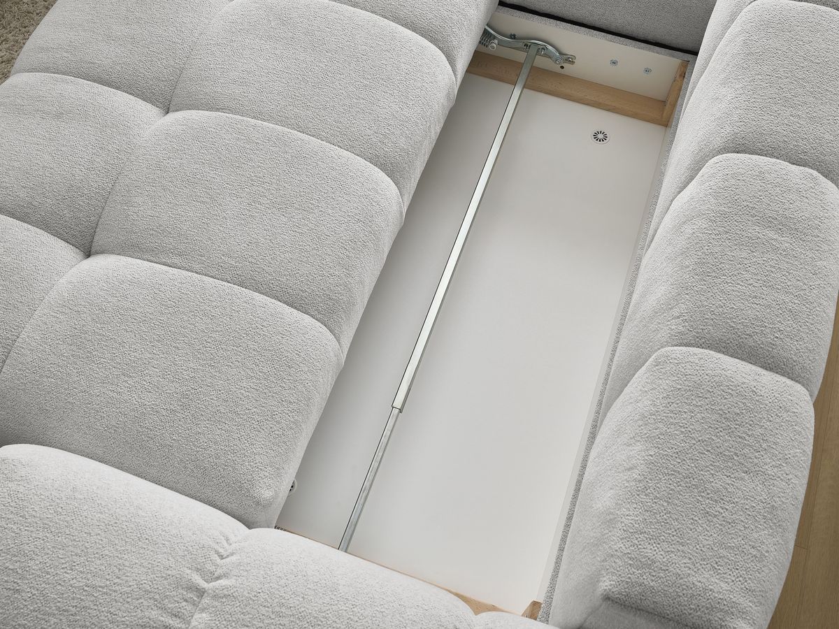 Canapé d'angle L convertible coffre EVEREST tissu chiné