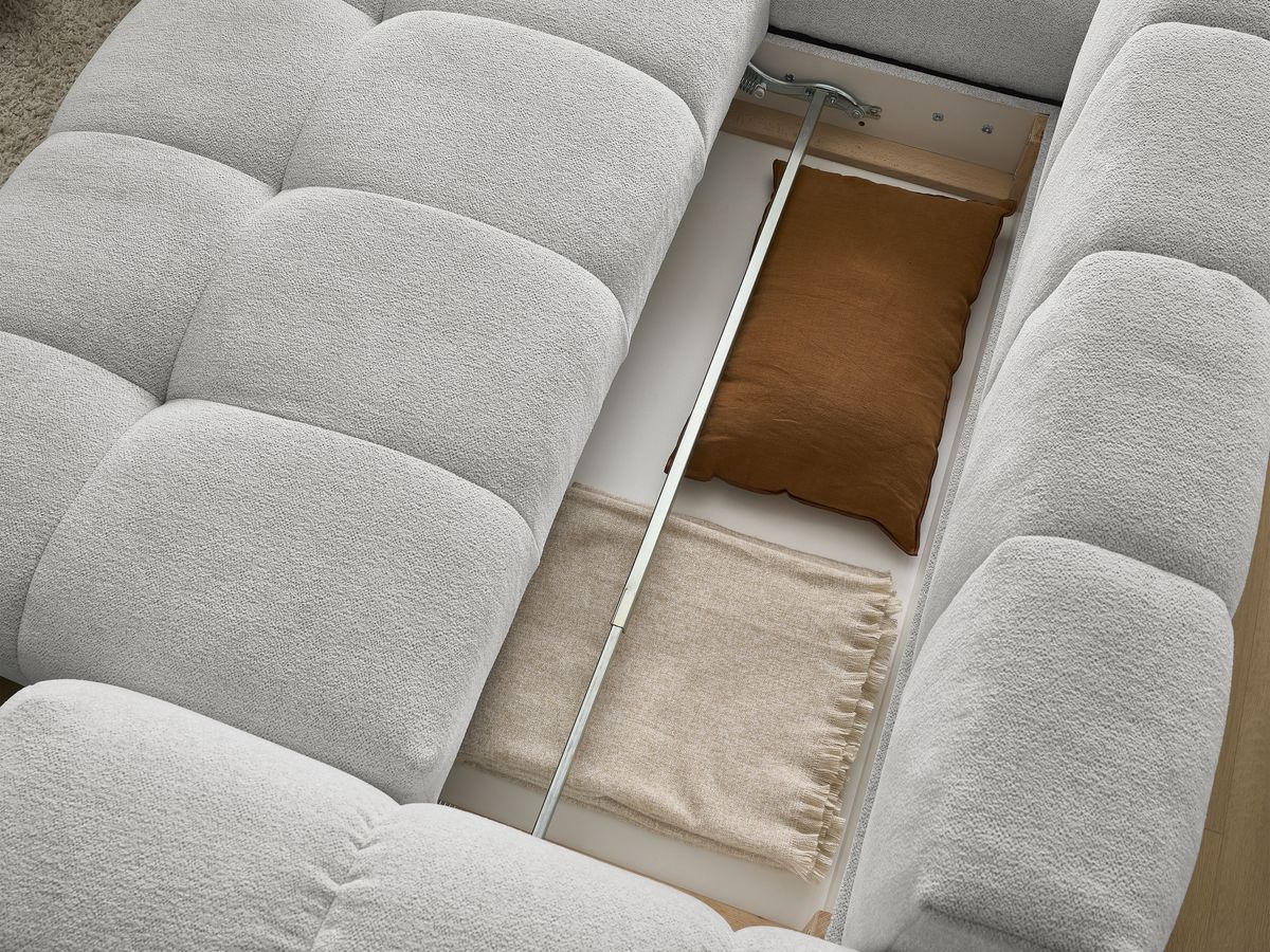 Canapé d'angle L convertible coffre EVEREST tissu chiné