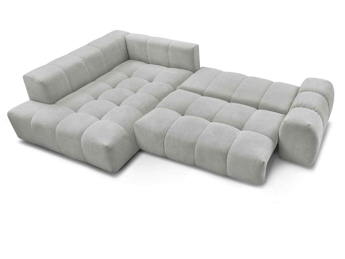 Canapé d'angle L convertible coffre EVEREST tissu chiné