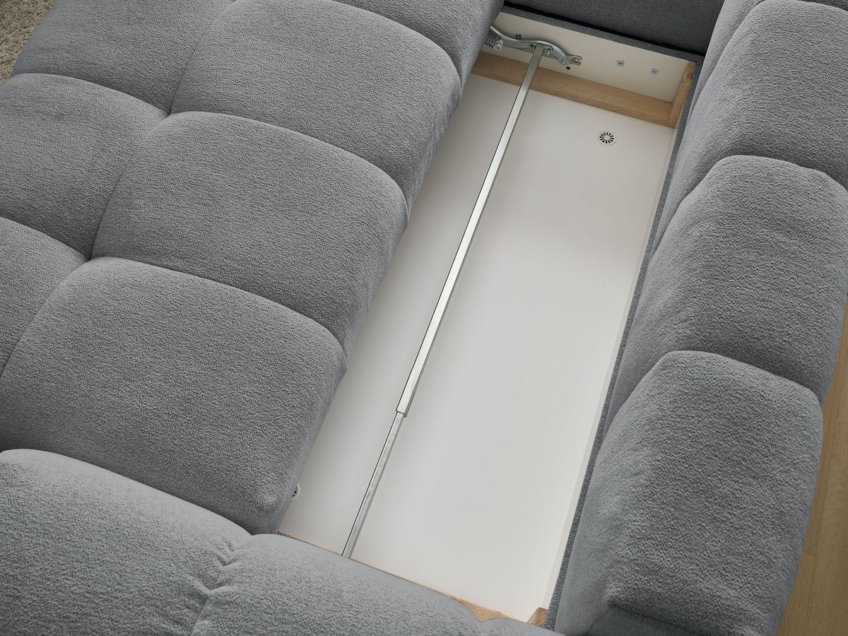 Canapé d'angle L convertible coffre EVEREST tissu chiné