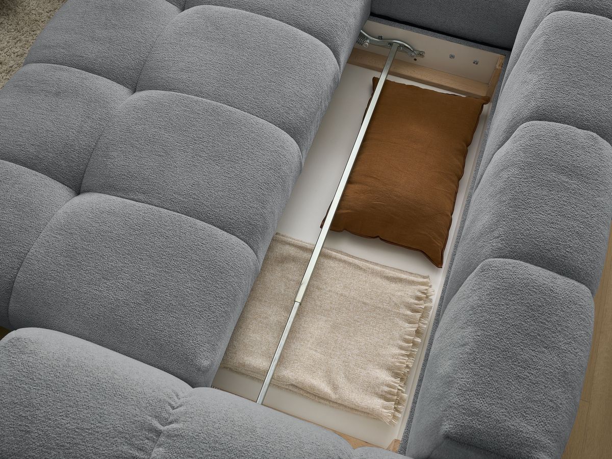 Canapé d'angle L convertible coffre EVEREST tissu chiné