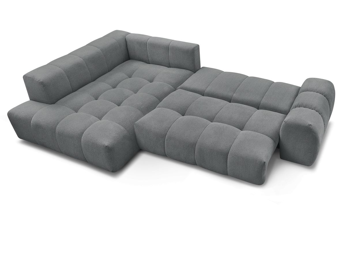 Canapé d'angle L convertible coffre EVEREST tissu chiné