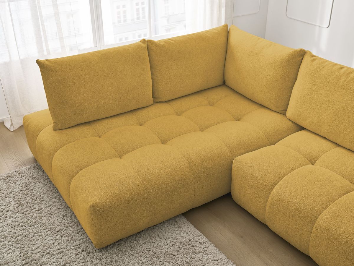 Canapé d'angle L convertible coffre EVEREST tissu chiné