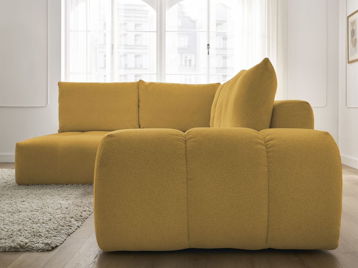 Canapé d'angle L convertible coffre EVEREST tissu chiné