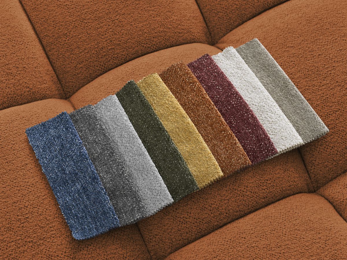 Canapé d'angle L convertible coffre EVEREST tissu chiné