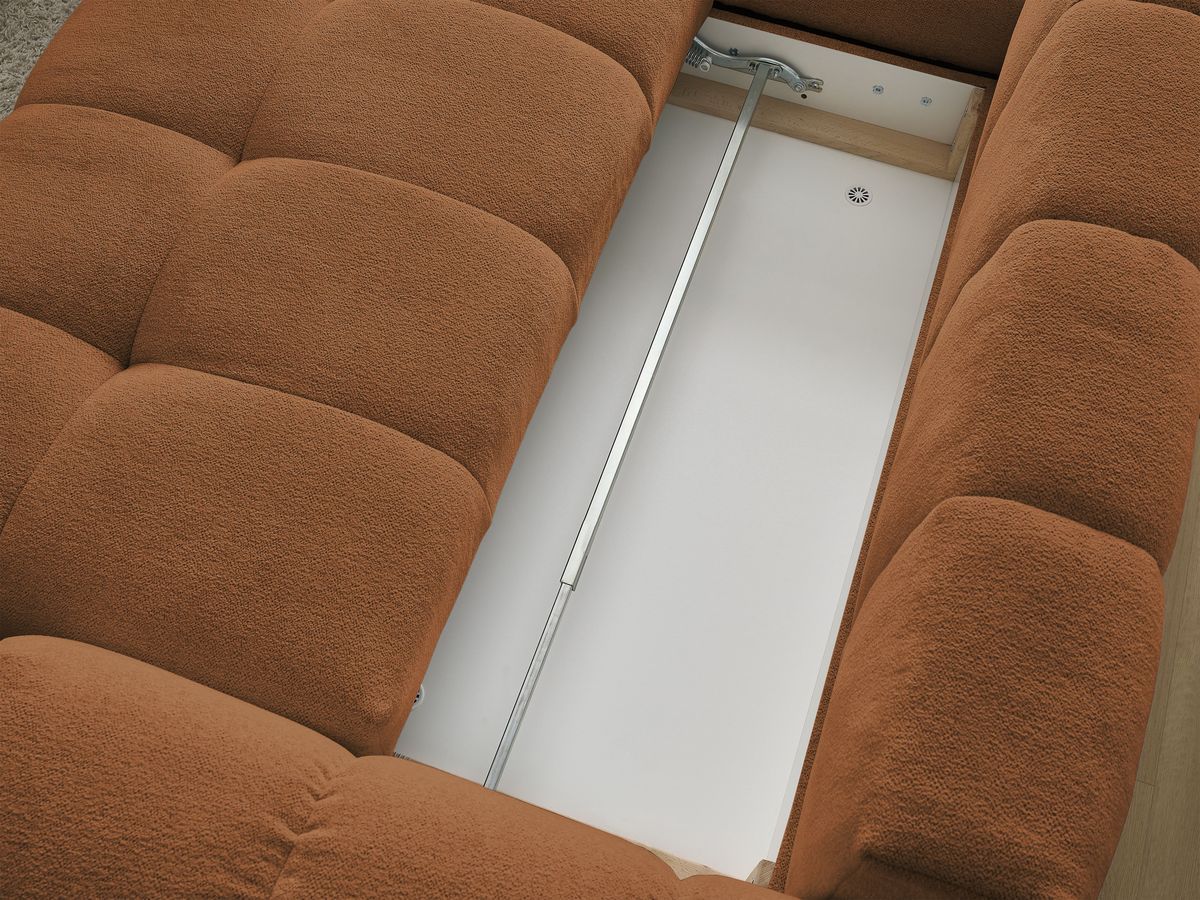 Canapé d'angle L convertible coffre EVEREST tissu chiné