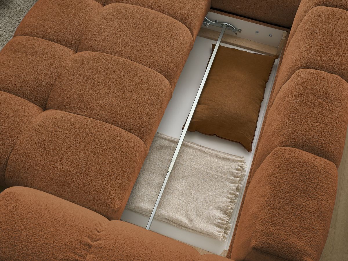 Canapé d'angle L convertible coffre EVEREST tissu chiné