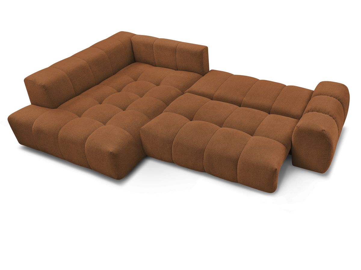 Canapé d'angle L convertible coffre EVEREST tissu chiné