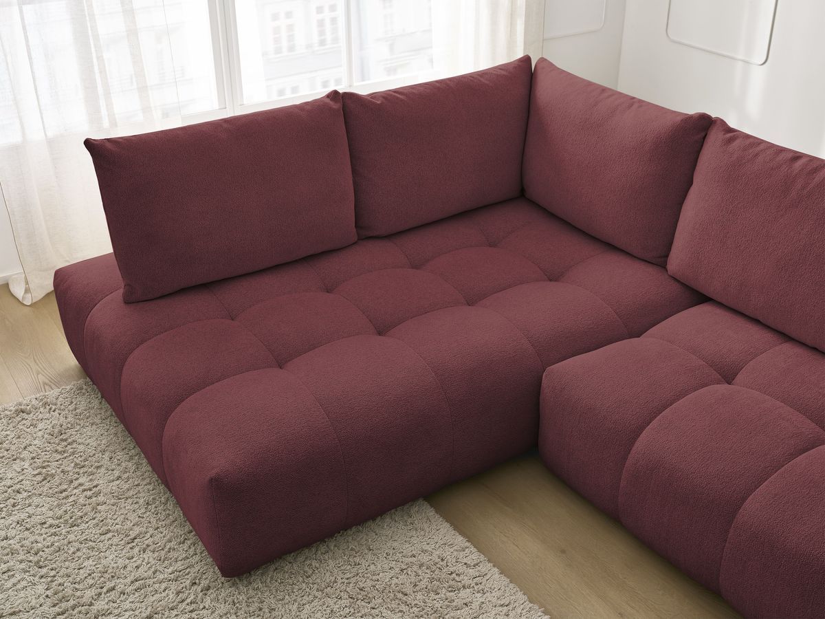 Canapé d'angle L convertible coffre EVEREST tissu chiné