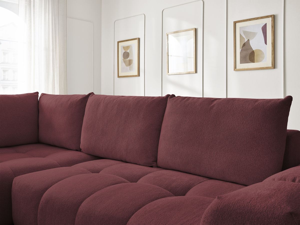 Canapé d'angle L convertible coffre EVEREST tissu chiné
