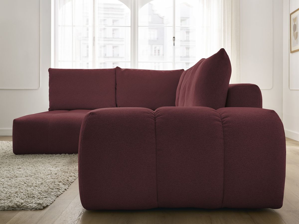 Canapé d'angle L convertible coffre EVEREST tissu chiné