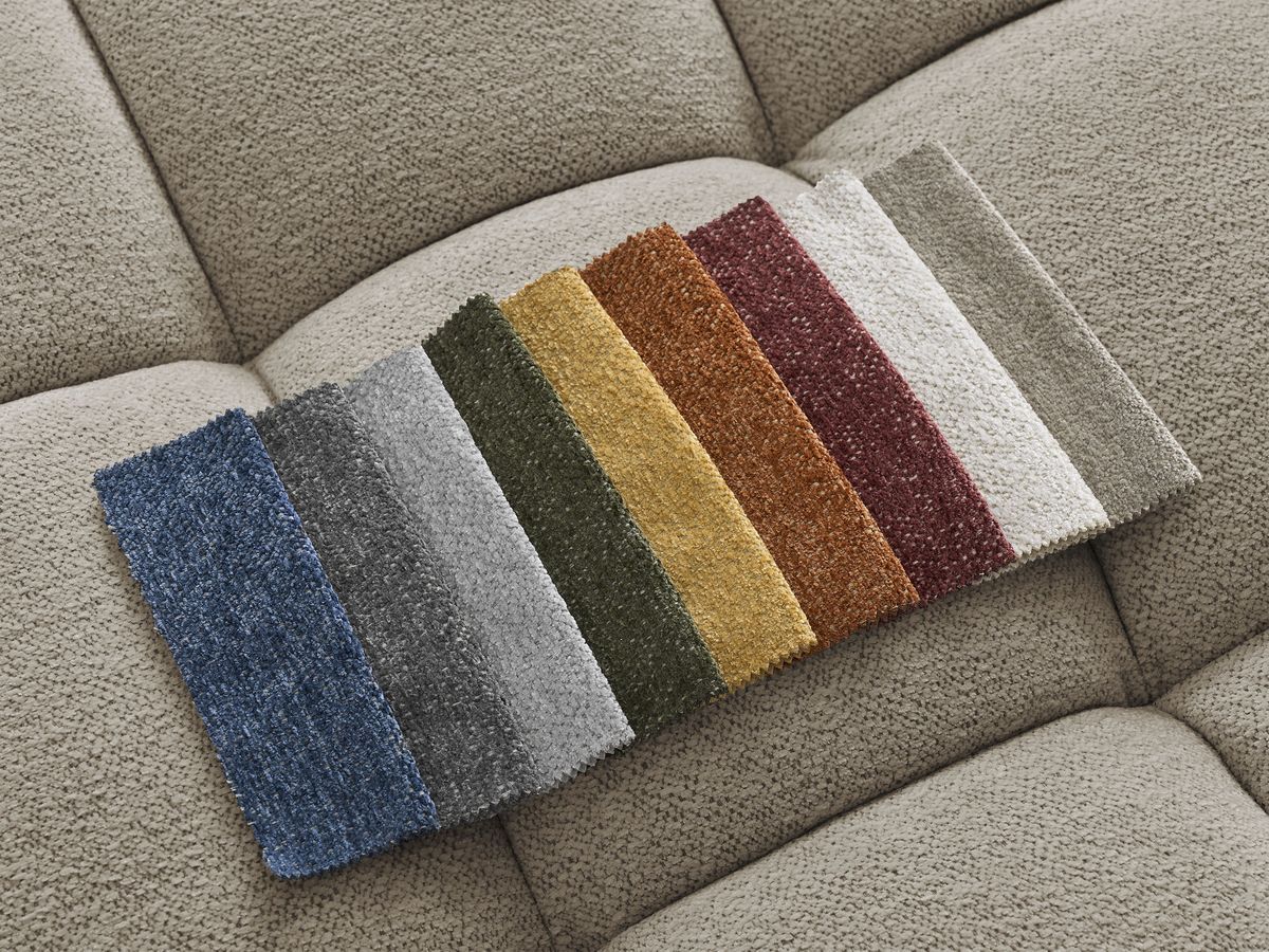 Canapé d'angle L convertible coffre EVEREST tissu chiné