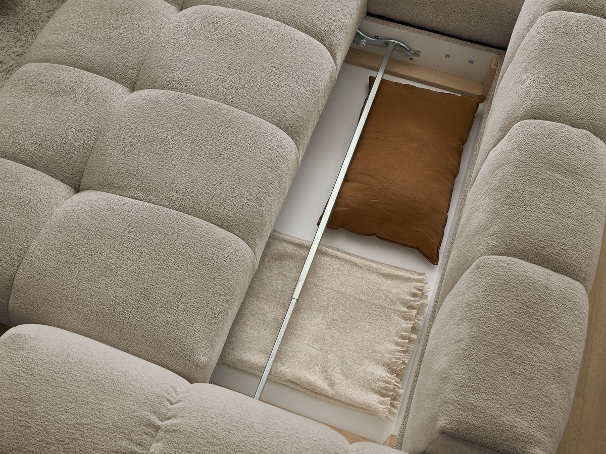 Canapé d'angle L convertible coffre EVEREST tissu chiné