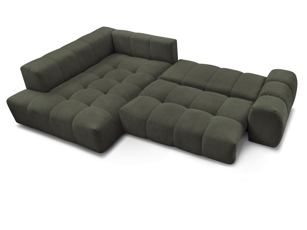 Canapé d'angle L convertible coffre EVEREST tissu chiné