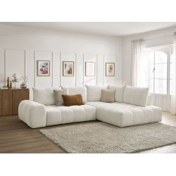 Canapé d'angle L convertible coffre EVEREST tissu chiné