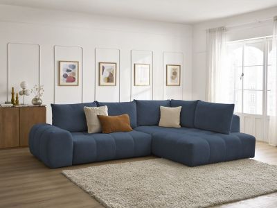 Canapé d'angle L convertible coffre EVEREST tissu chiné