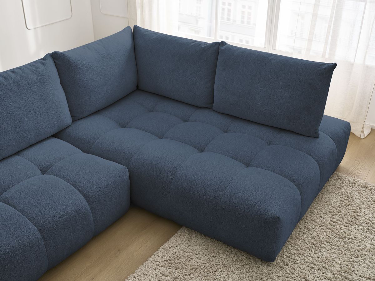 Canapé d'angle L convertible coffre EVEREST tissu chiné