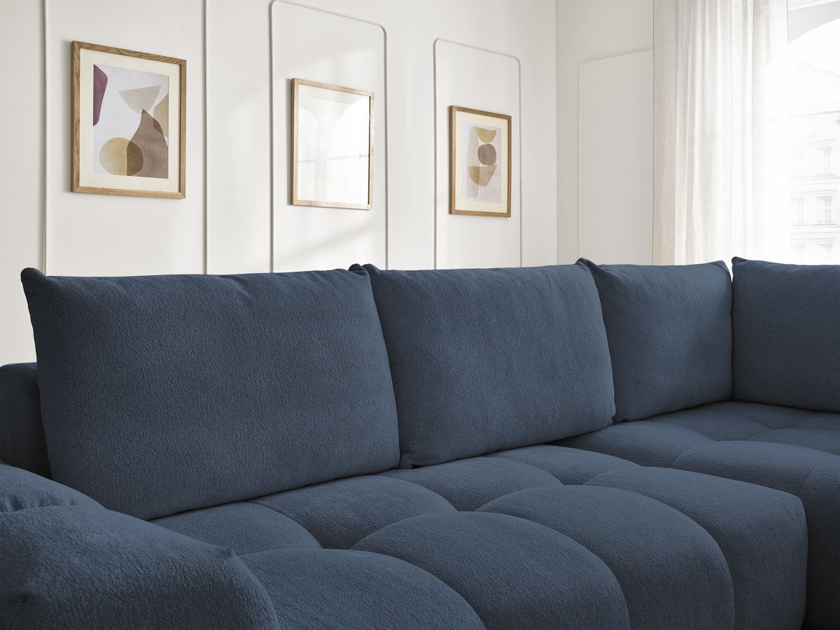 Canapé d'angle L convertible coffre EVEREST tissu chiné