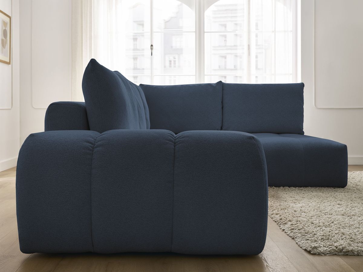 Canapé d'angle L convertible coffre EVEREST tissu chiné
