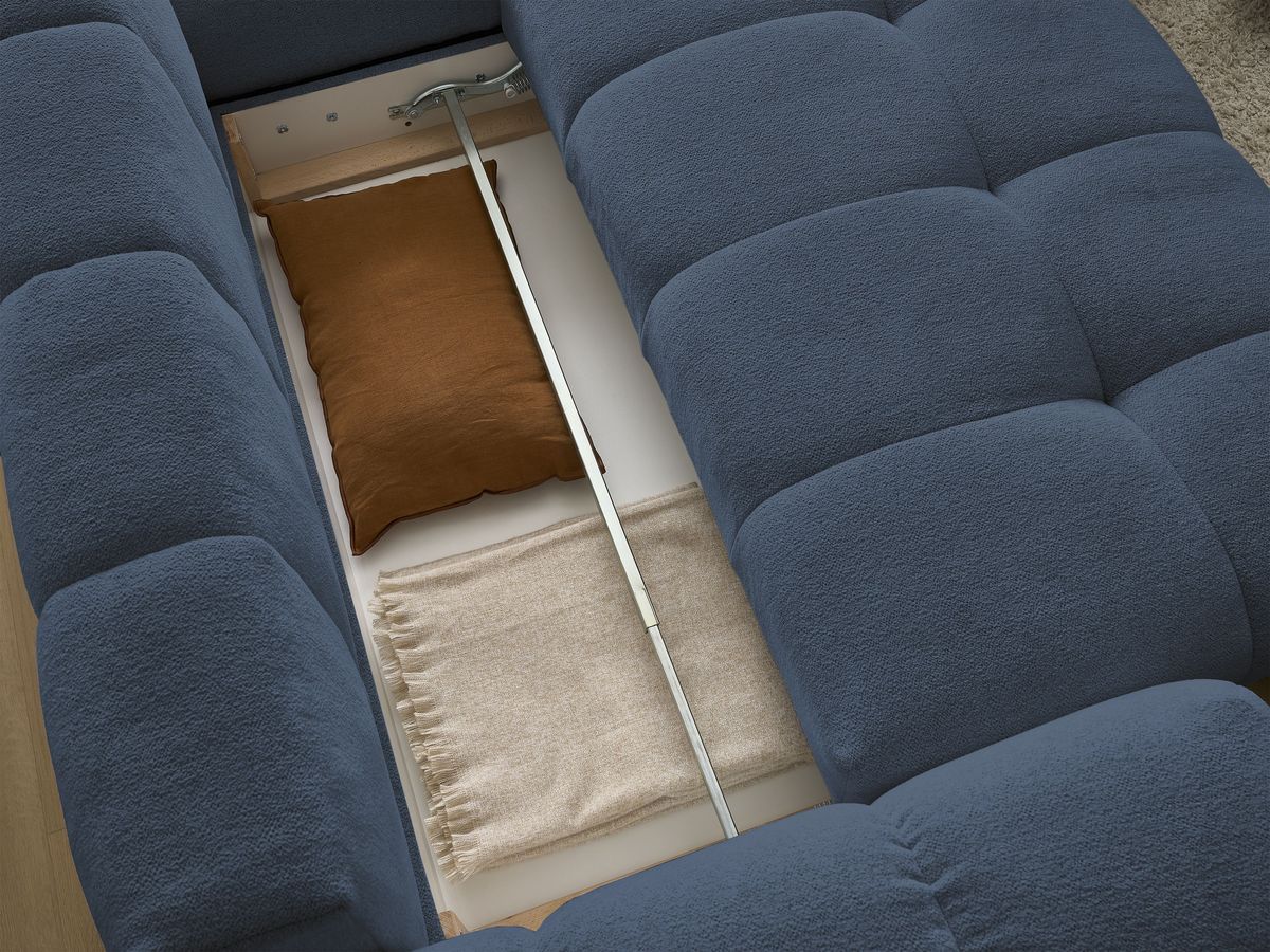 Canapé d'angle L convertible coffre EVEREST tissu chiné