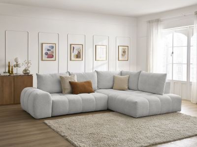 Canapé d'angle L convertible coffre EVEREST tissu chiné