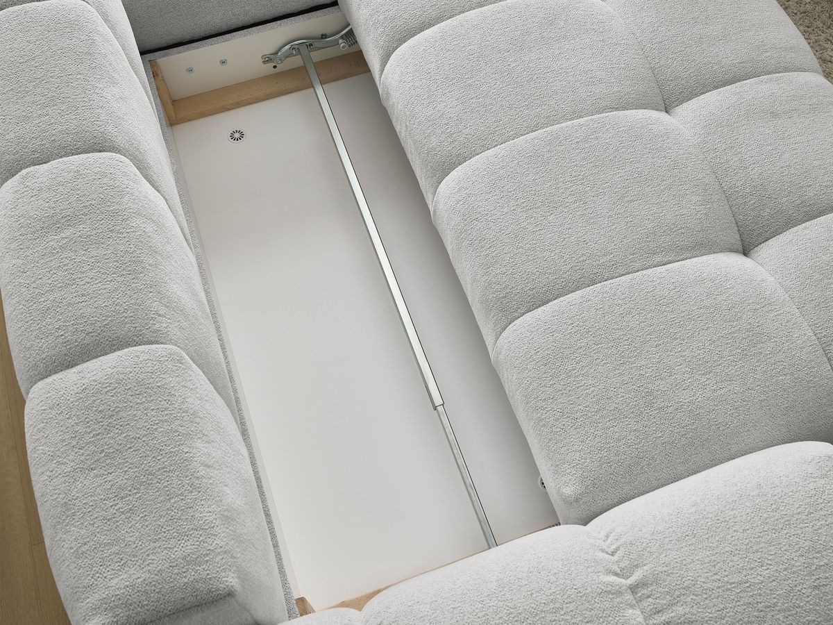Canapé d'angle L convertible coffre EVEREST tissu chiné