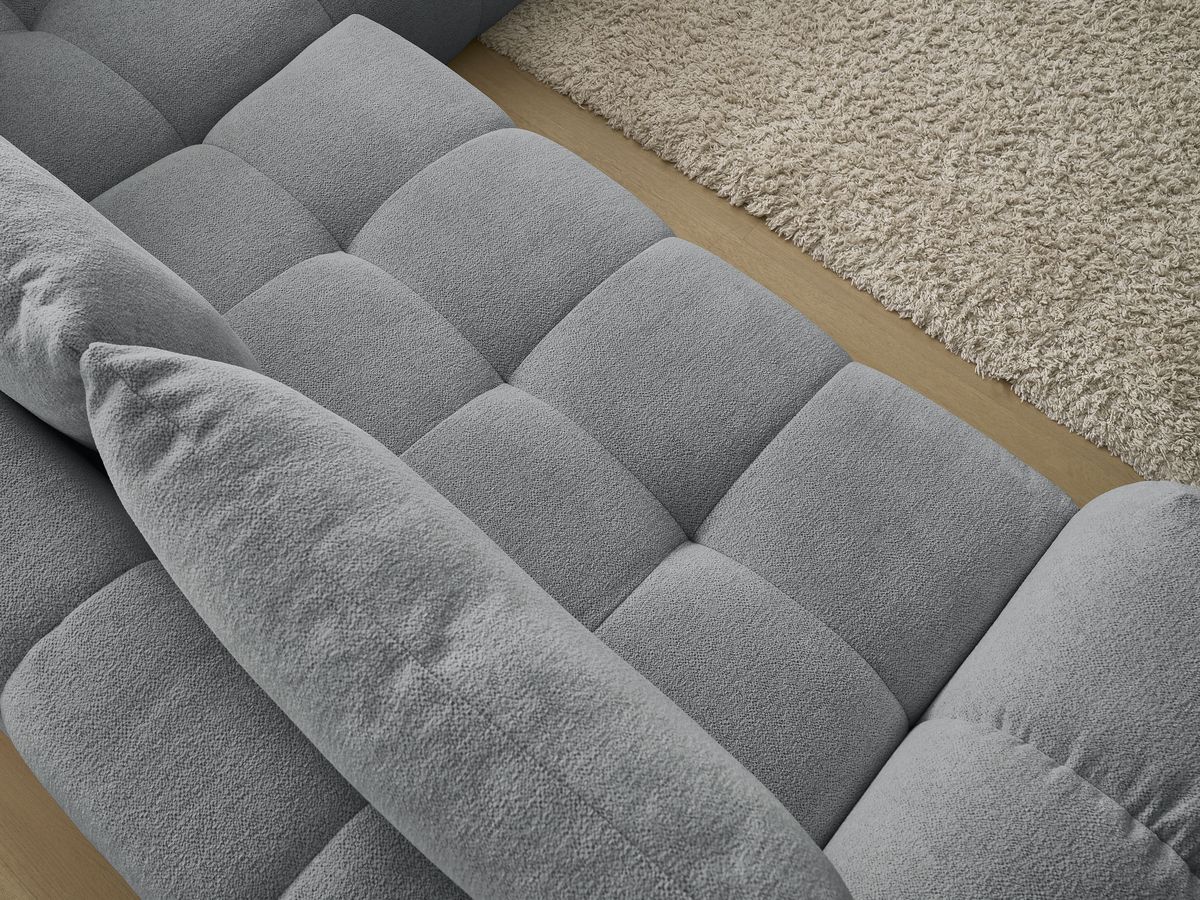 Canapé d'angle L convertible coffre EVEREST tissu chiné