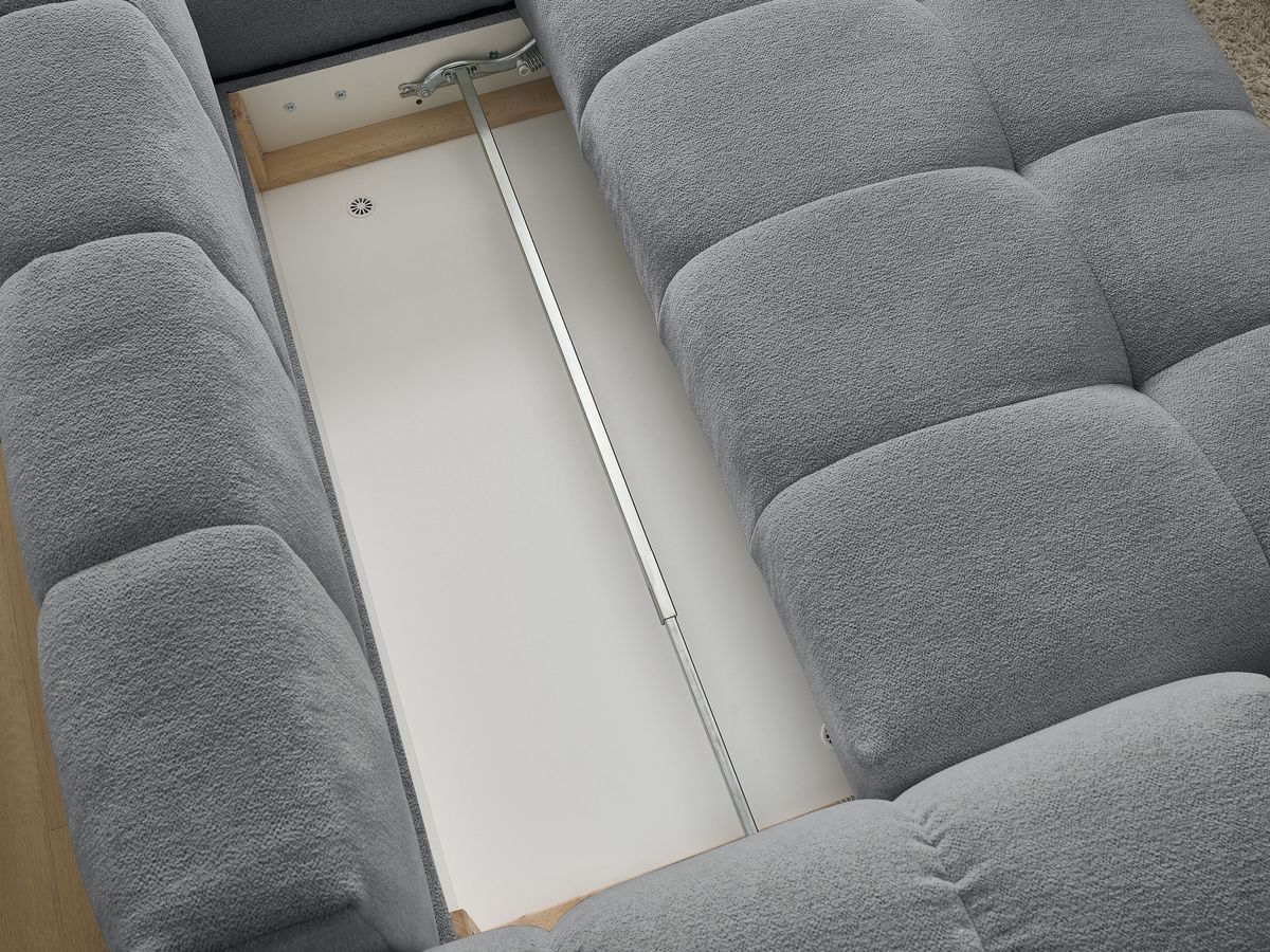 Canapé d'angle L convertible coffre EVEREST tissu chiné