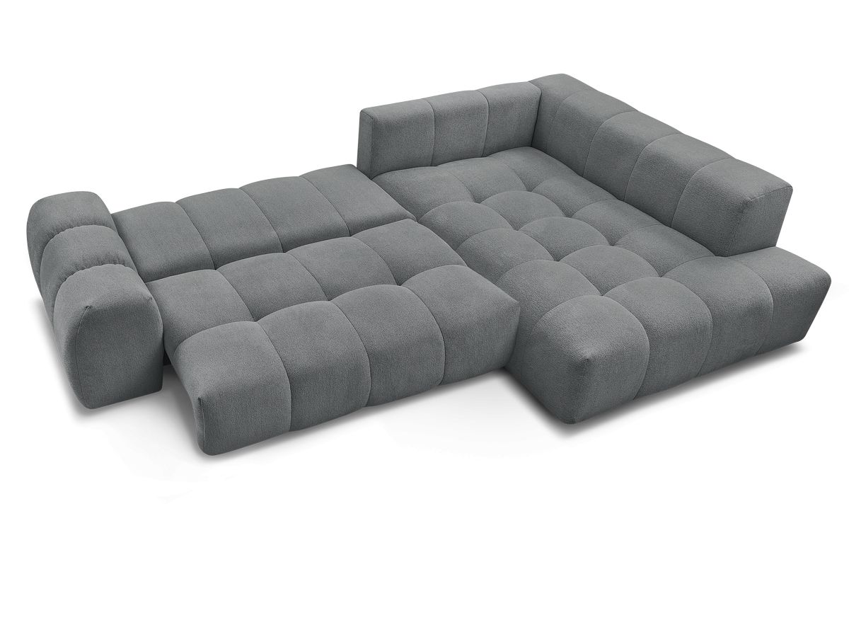 Canapé d'angle L convertible coffre EVEREST tissu chiné