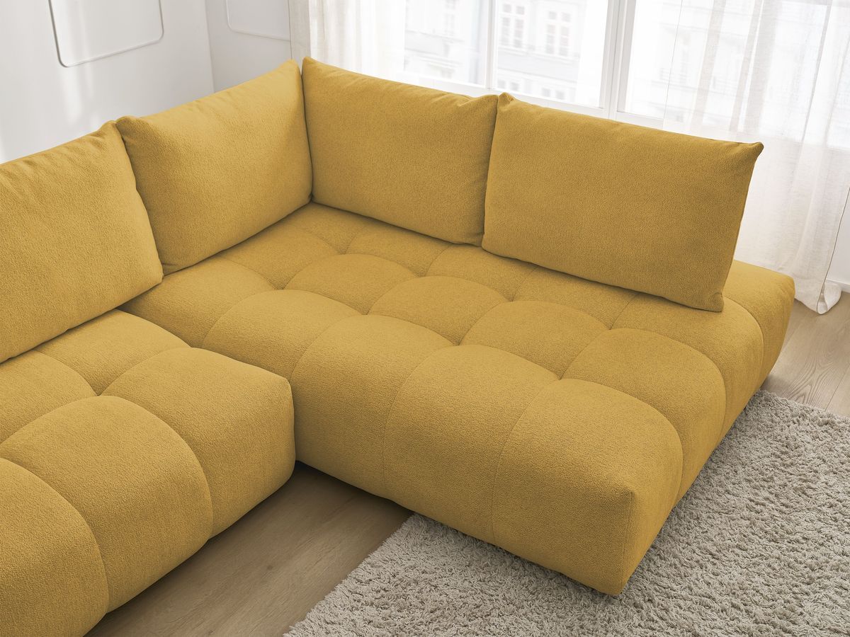 Canapé d'angle L convertible coffre EVEREST tissu chiné