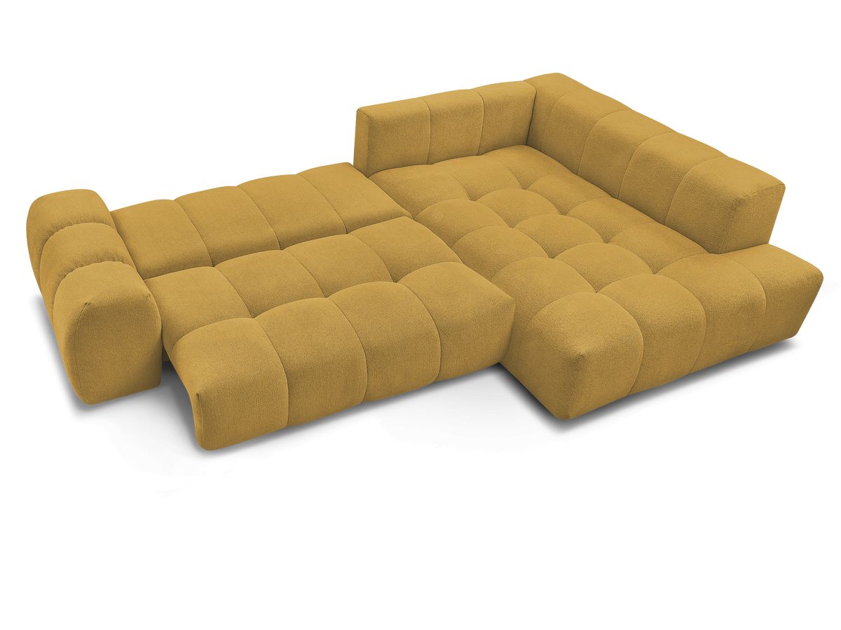 Canapé d'angle L convertible coffre EVEREST tissu chiné