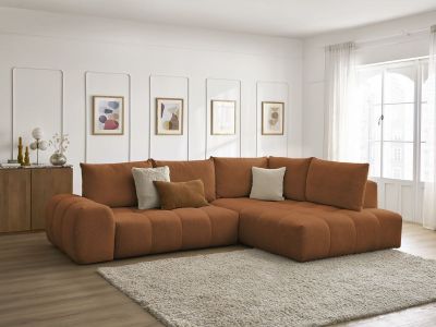 Canapé d'angle L convertible coffre EVEREST tissu chiné