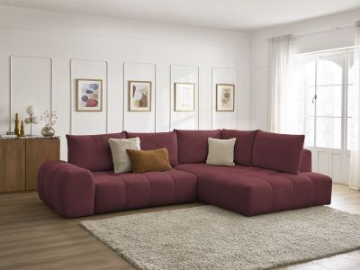 Canapé d'angle L convertible coffre EVEREST tissu chiné