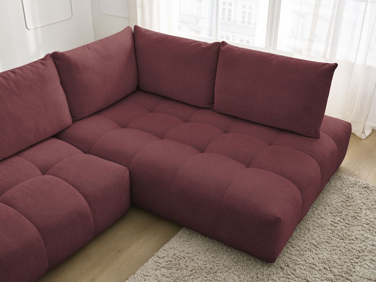 Canapé d'angle L convertible coffre EVEREST tissu chiné