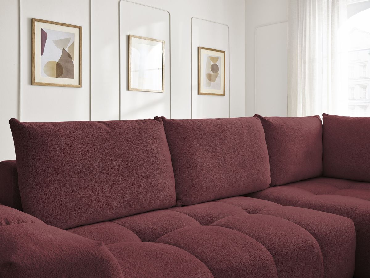 Canapé d'angle L convertible coffre EVEREST tissu chiné