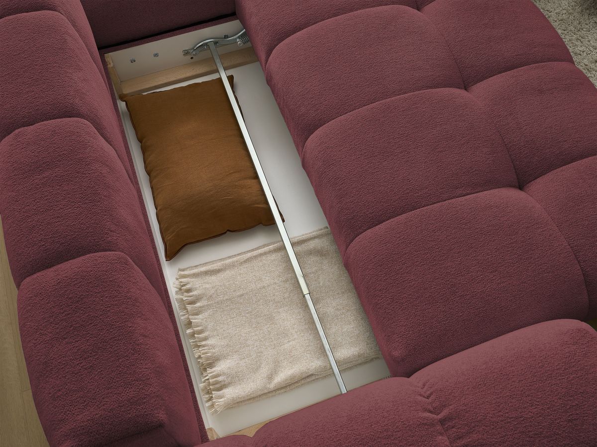Canapé d'angle L convertible coffre EVEREST tissu chiné