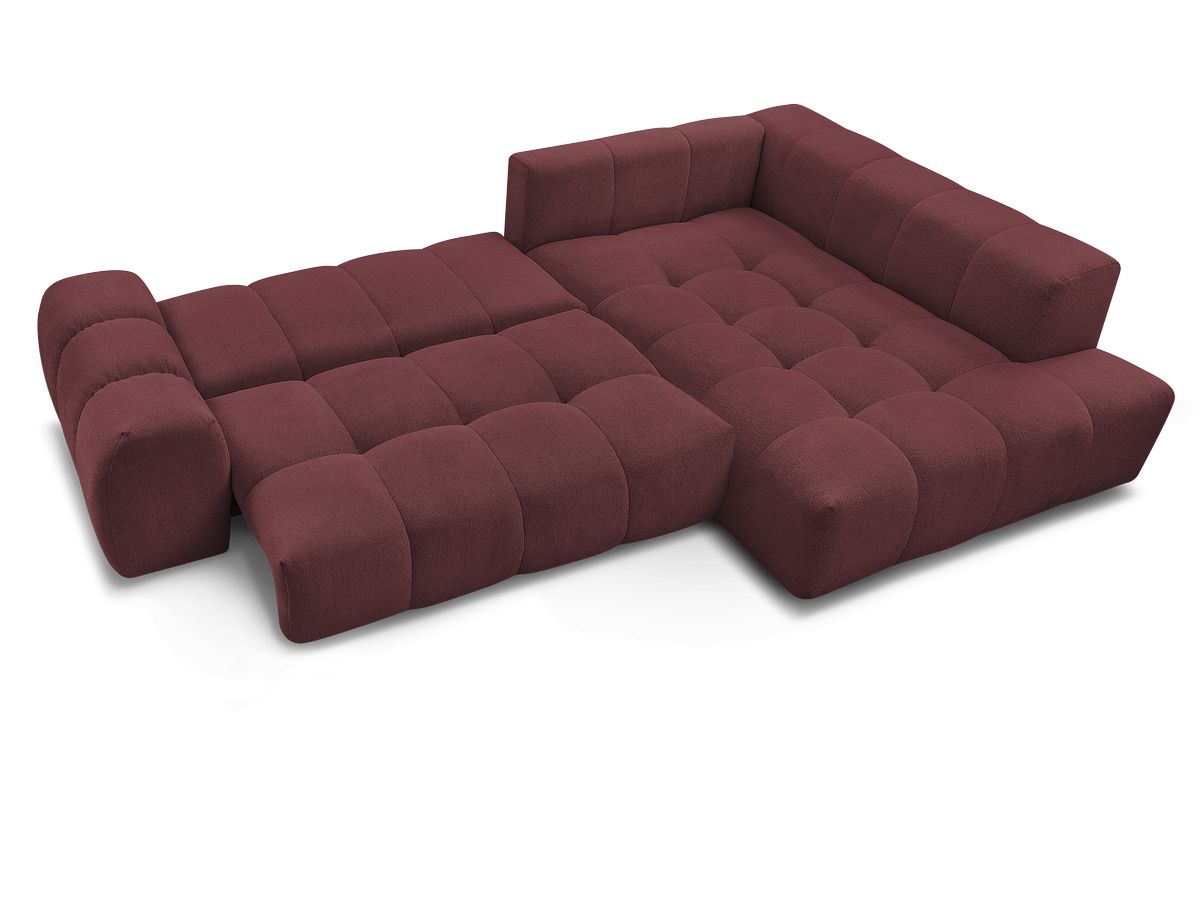 Canapé d'angle L convertible coffre EVEREST tissu chiné