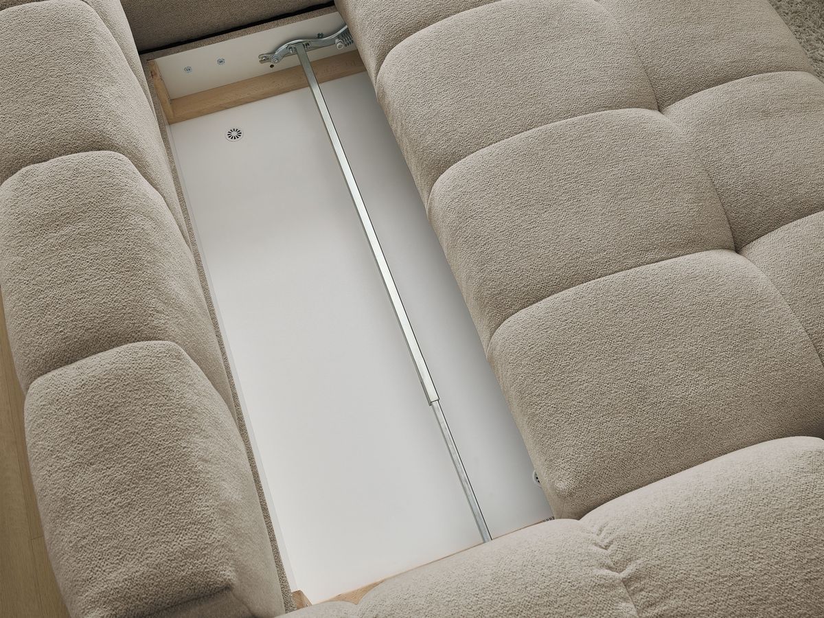Canapé d'angle L convertible coffre EVEREST tissu chiné