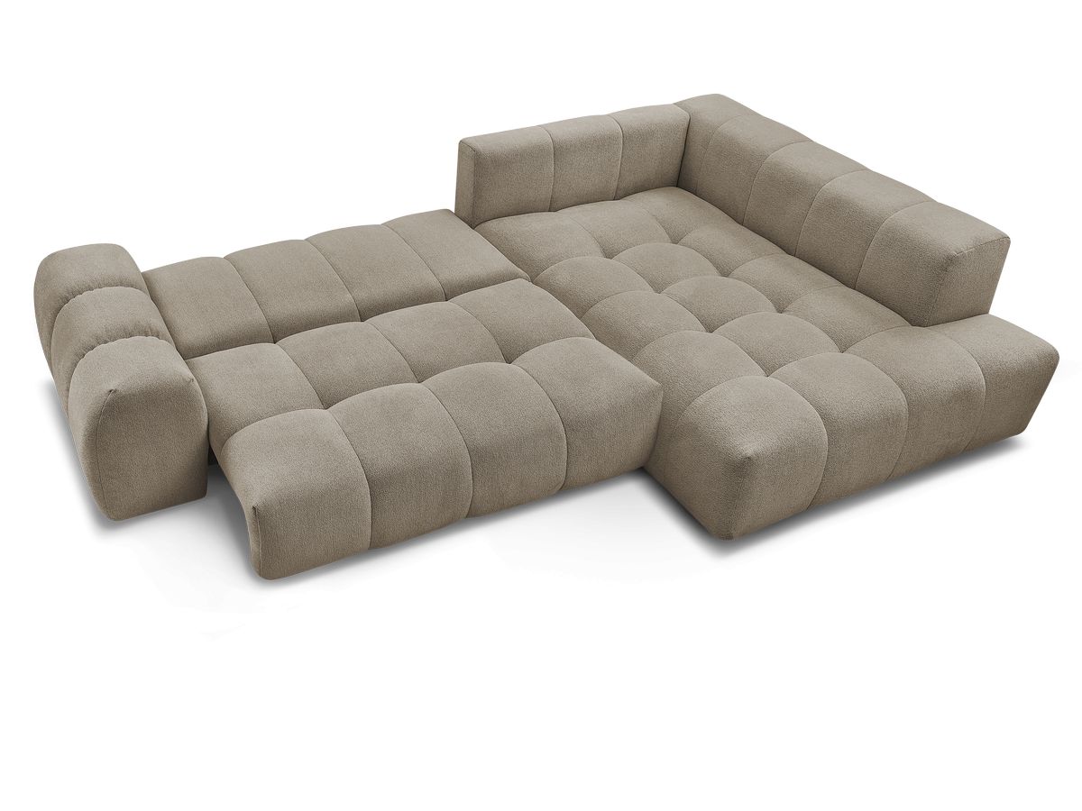Canapé d'angle L convertible coffre EVEREST tissu chiné