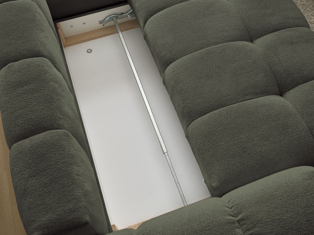 Canapé d'angle L convertible coffre EVEREST tissu chiné
