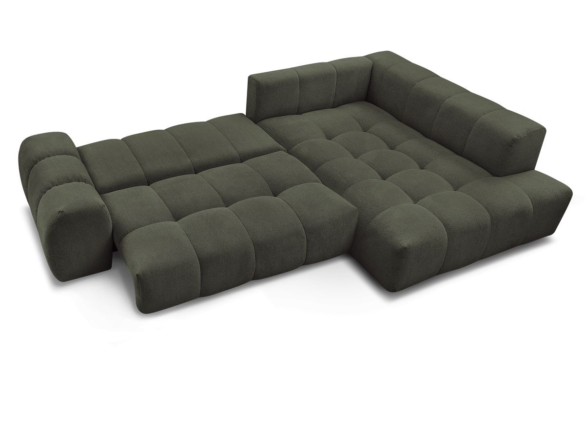 Canapé d'angle L convertible coffre EVEREST tissu chiné